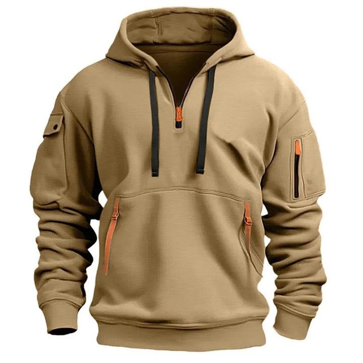 Hoodie zippé homme en coton mélangé – basique du quotidien