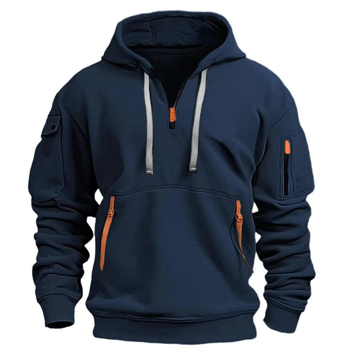 Hoodie zippé homme en coton mélangé – basique du quotidien