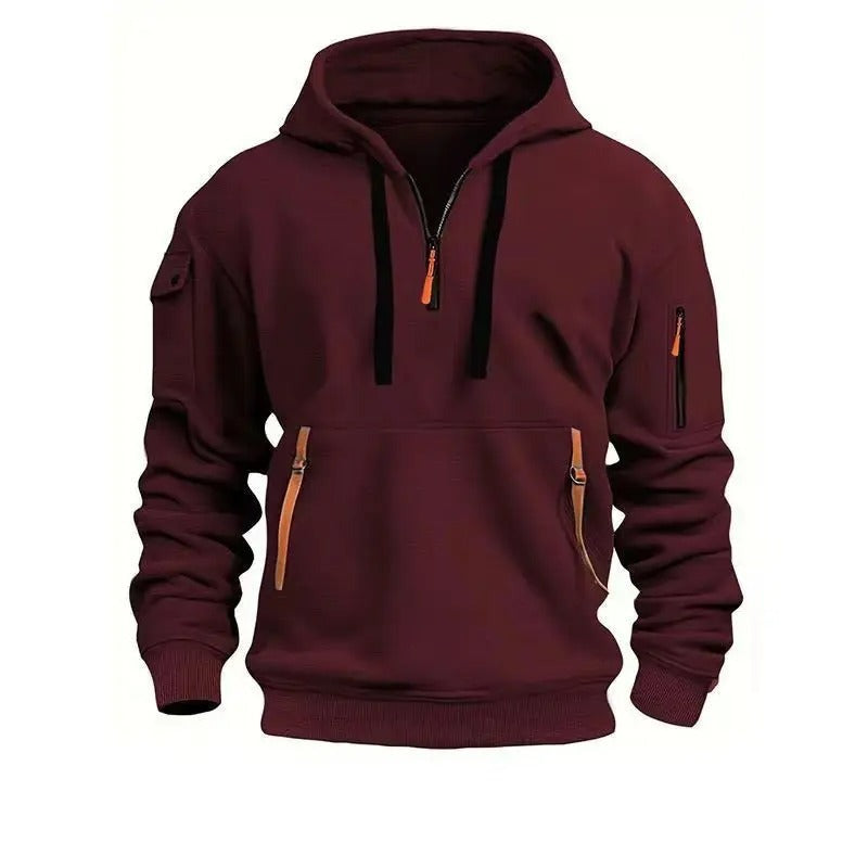 Hoodie zippé homme en coton mélangé – basique du quotidien