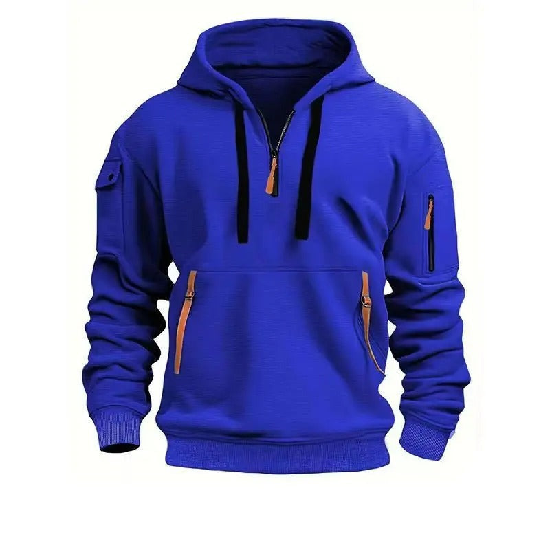 Hoodie zippé homme en coton mélangé – basique du quotidien