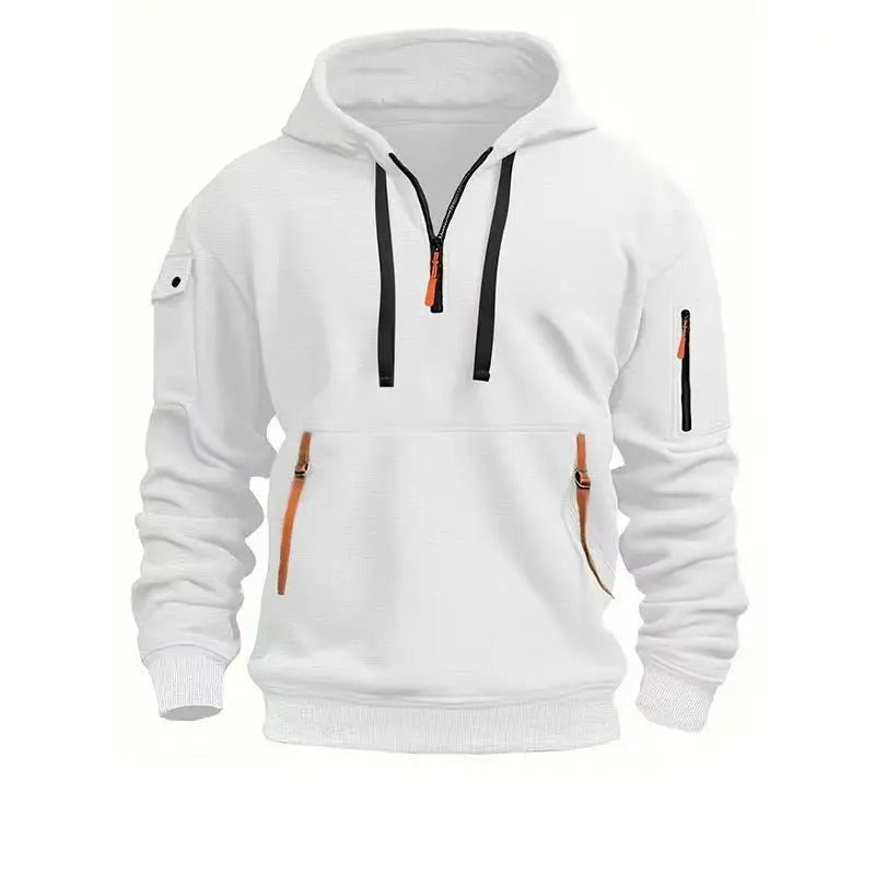 Hoodie zippé homme en coton mélangé – basique du quotidien