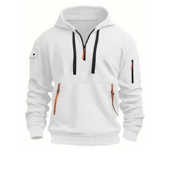 Hoodie zippé homme en coton mélangé – basique du quotidien