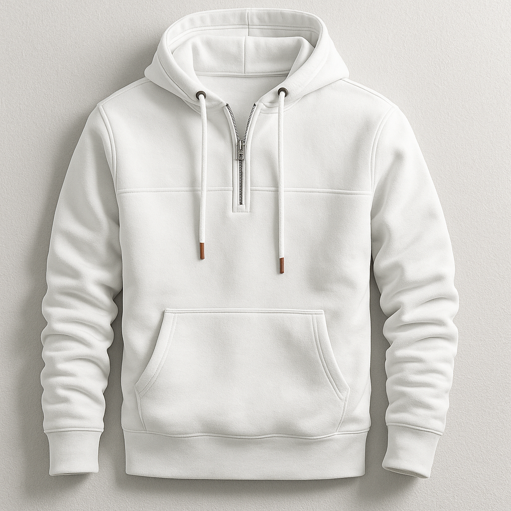 Hoodie homme Ravelle à demi-zip – molleton doux toutes saisons
