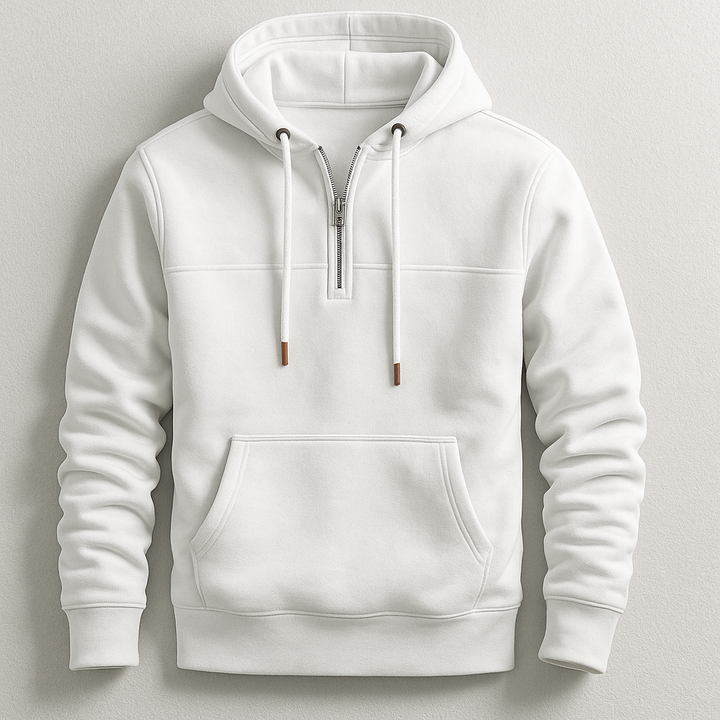 Hoodie homme Ravelle à demi-zip – molleton doux toutes saisons
