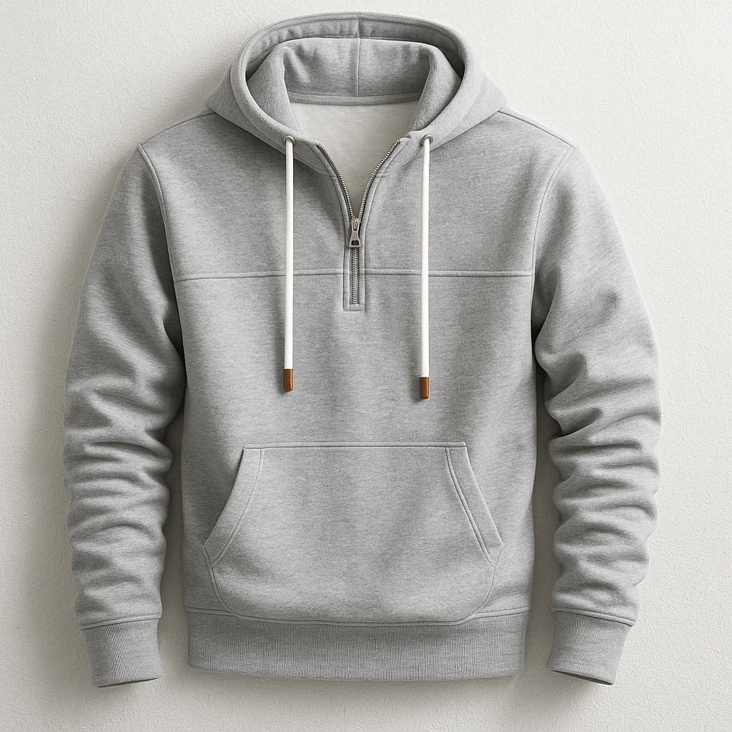 Hoodie homme Ravelle à demi-zip – molleton doux toutes saisons