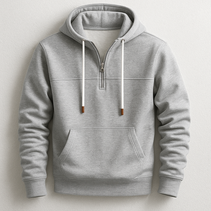Hoodie homme Ravelle à demi-zip – molleton doux toutes saisons
