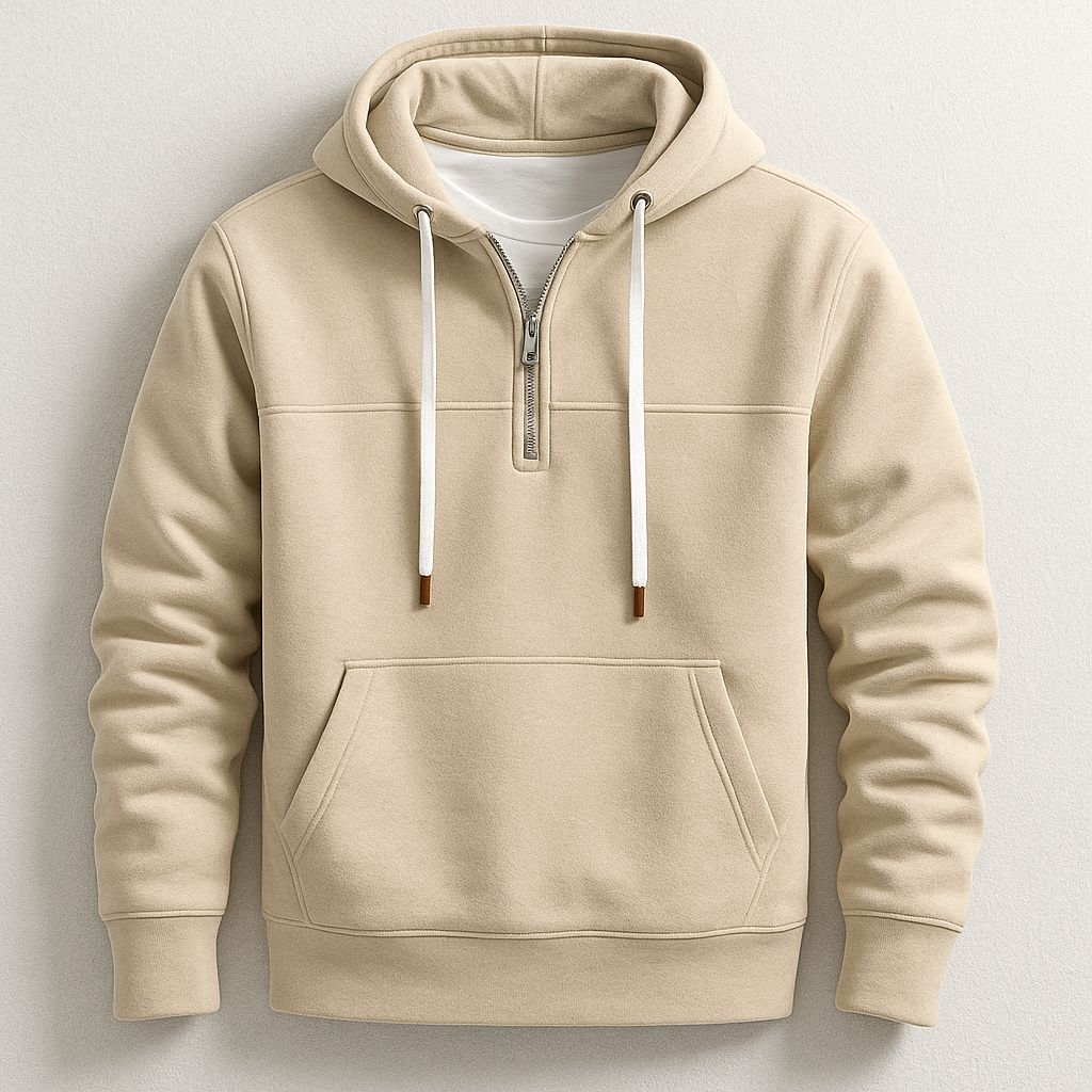 Hoodie homme Ravelle à demi-zip – molleton doux toutes saisons
