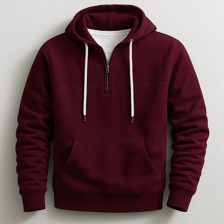 Hoodie homme Ravelle à demi-zip – molleton doux toutes saisons