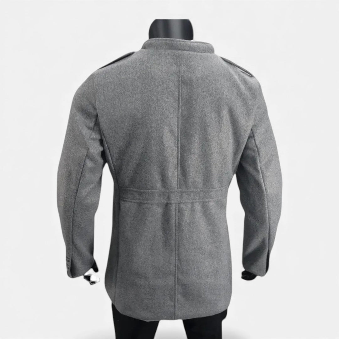 Manteau homme mi-long en laine à zip – élégance classique