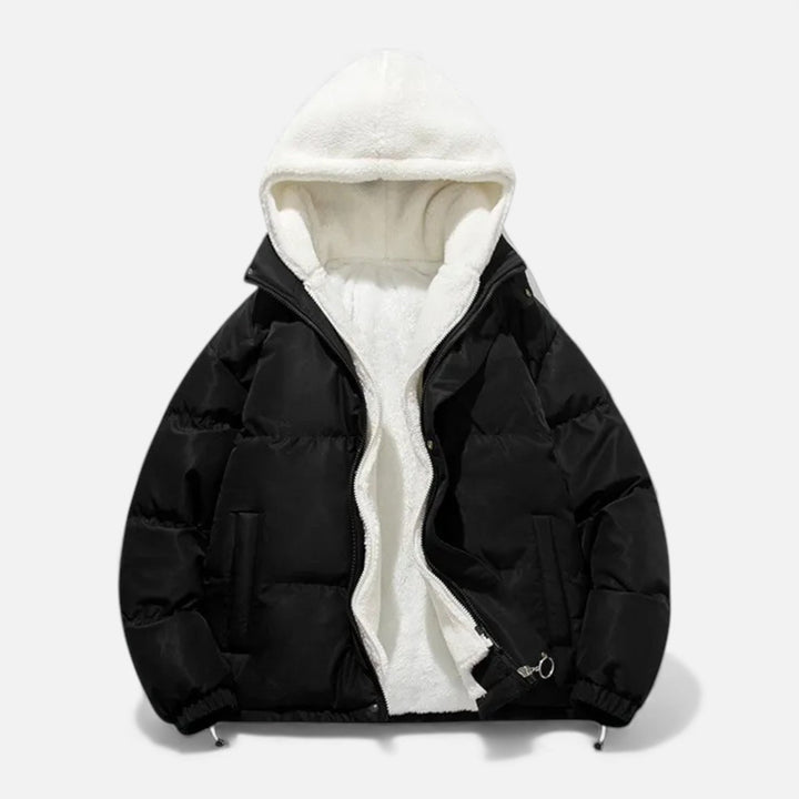 Manteau homme en coton doublé polaire – chaleur douce d'hiver