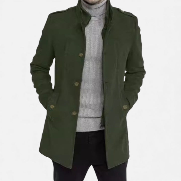 Manteau homme mi-long en laine à zip – élégance classique