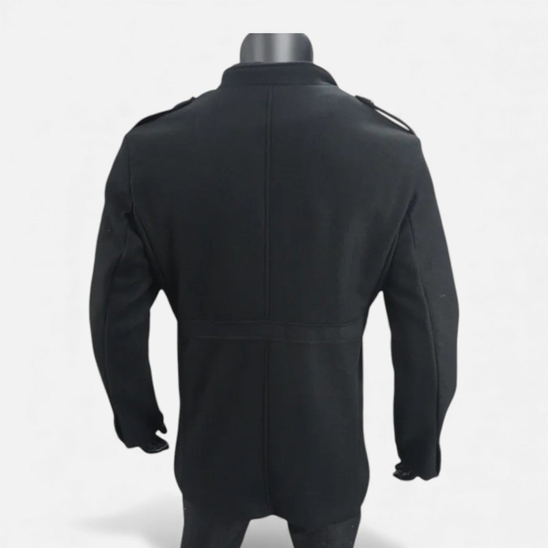 Manteau homme mi-long en laine à zip – élégance classique