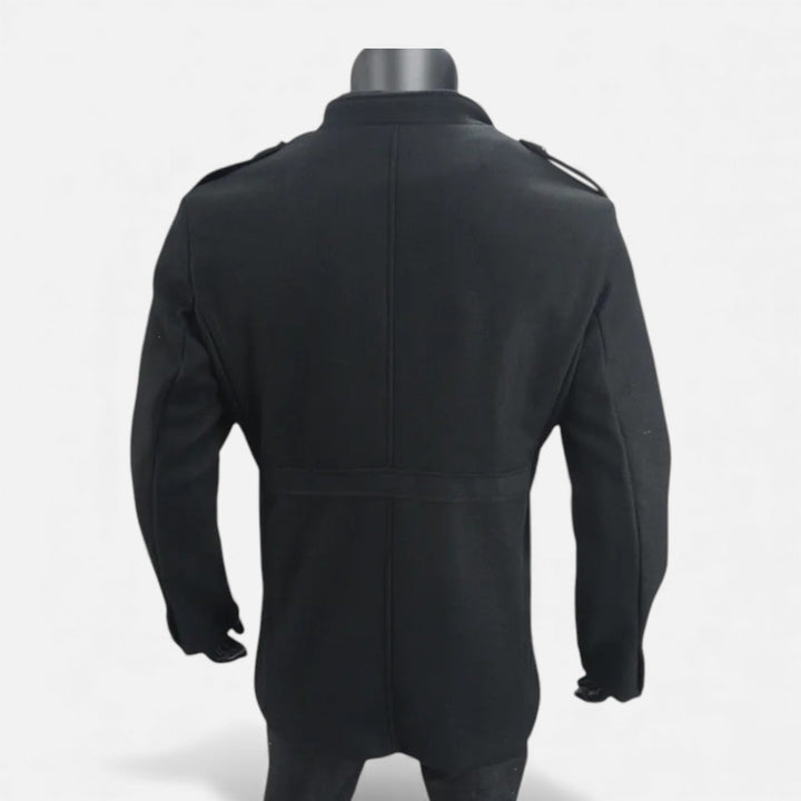 Manteau homme mi-long en laine à zip – élégance classique