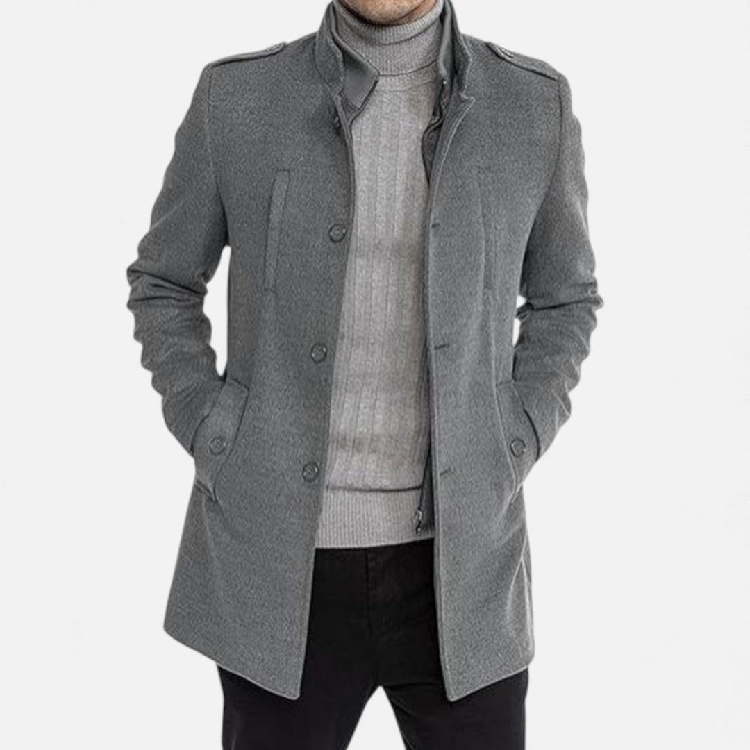 Manteau homme mi-long en laine à zip – élégance classique