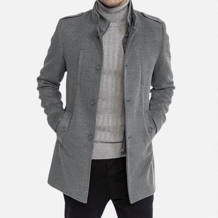 Manteau homme mi-long en laine à zip – élégance classique