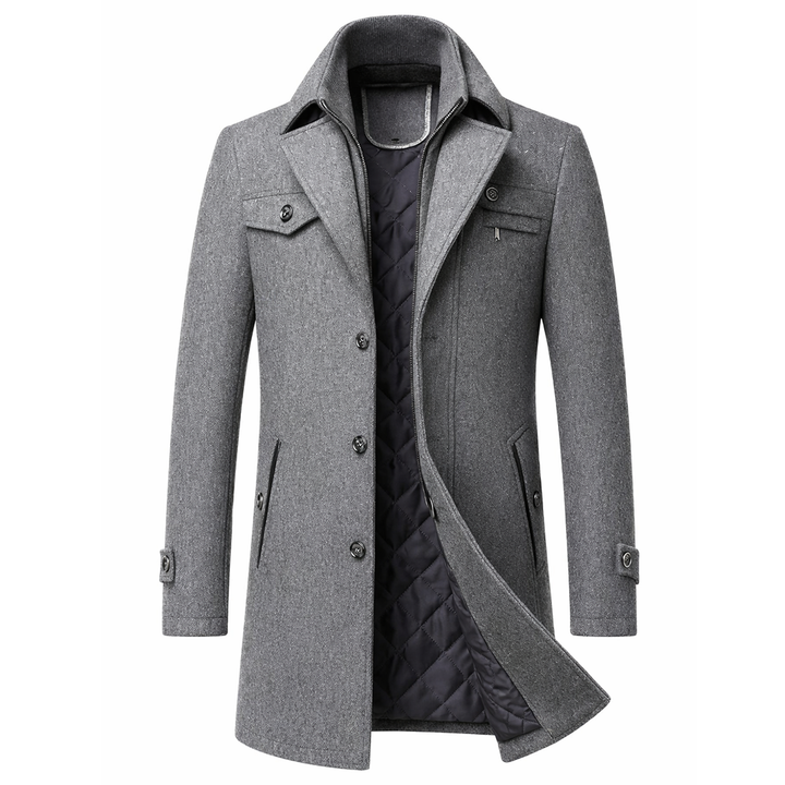 Manteau homme en laine – coupe structurée et doublure matelassée