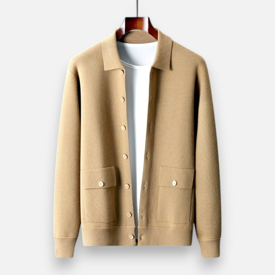 Cardigan homme en cachemire coupe ajustée – boutons classiques