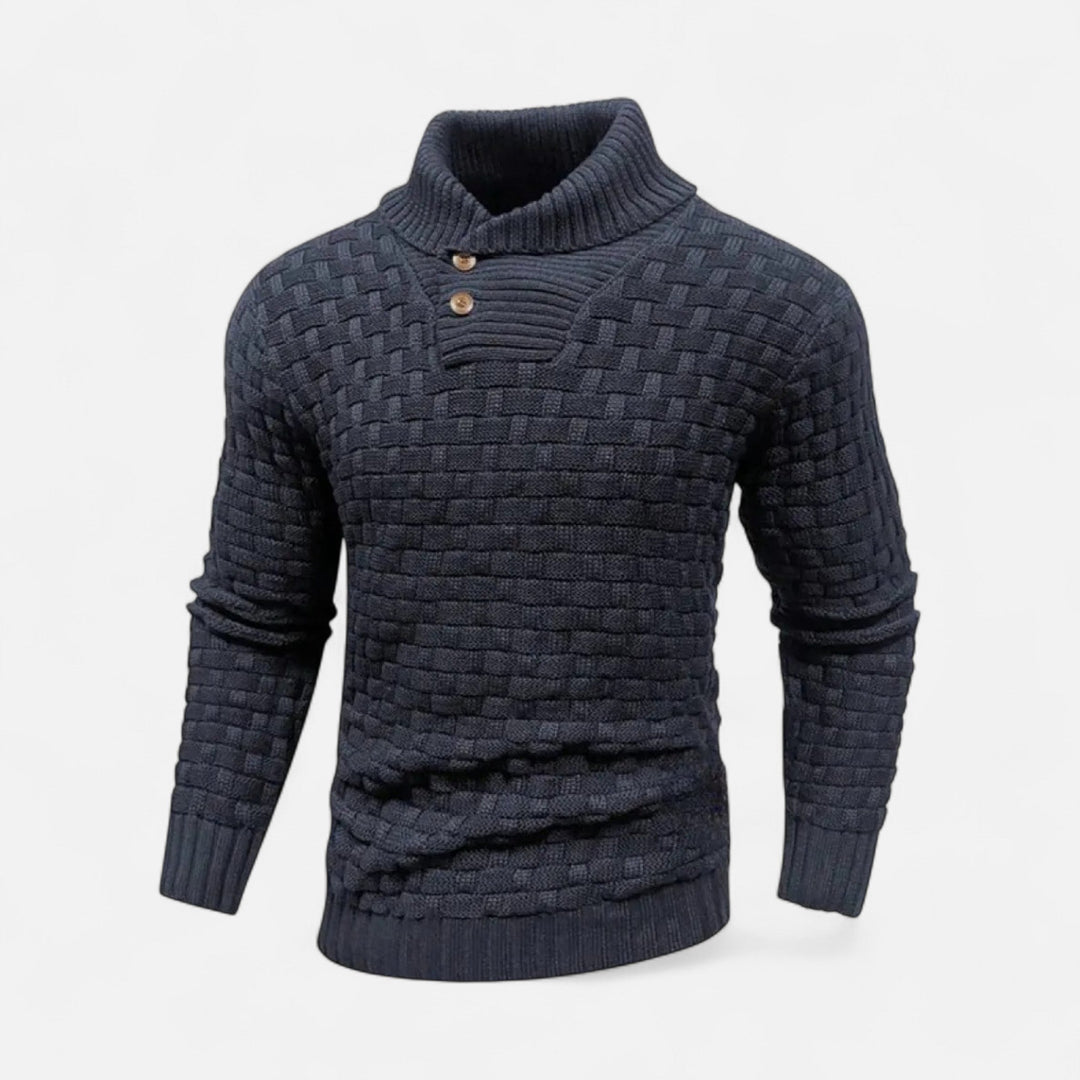 Pull col montant homme à boutons – chaleur d'hiver