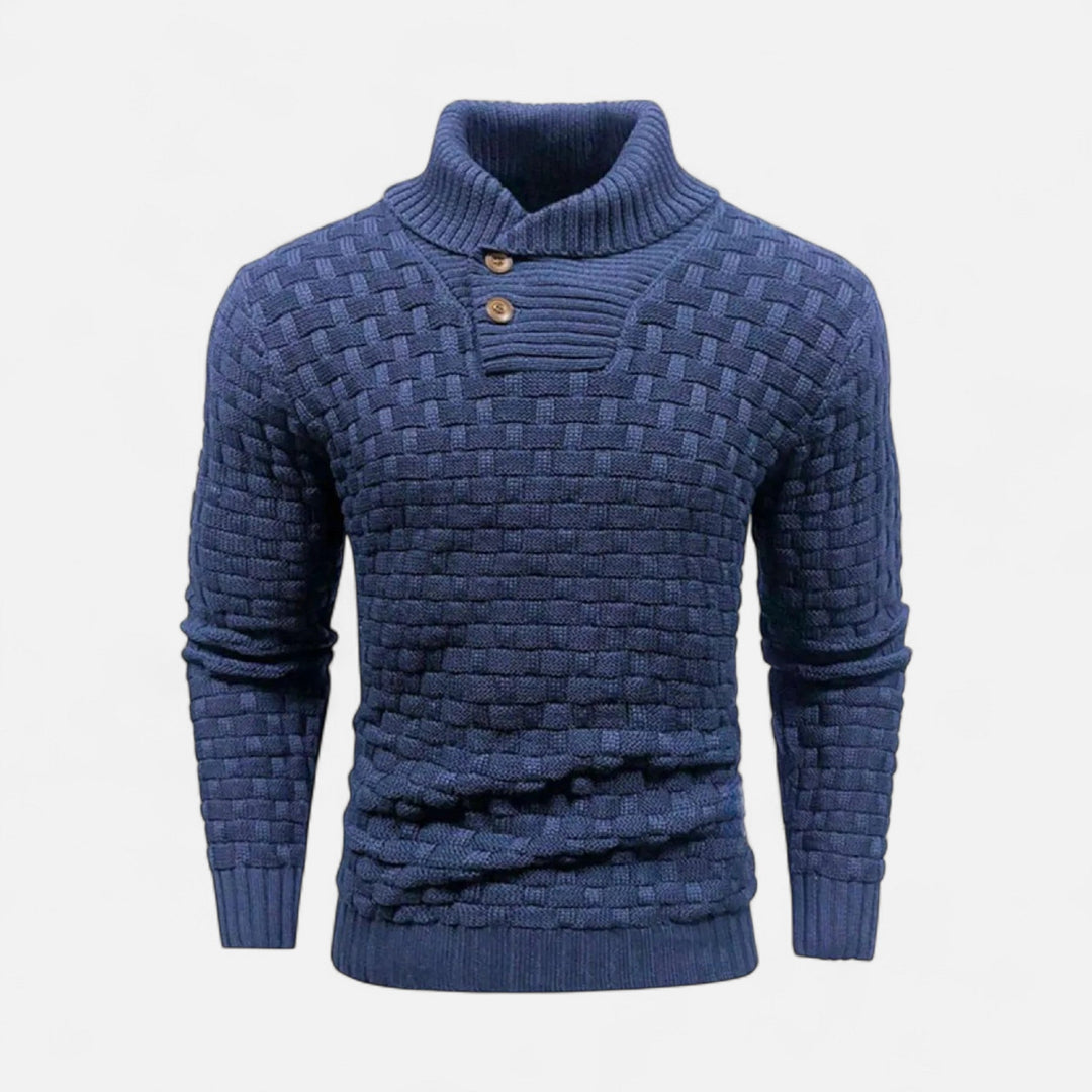 Pull col montant homme à boutons – chaleur d'hiver