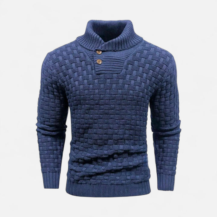 Pull col montant homme à boutons – chaleur d'hiver
