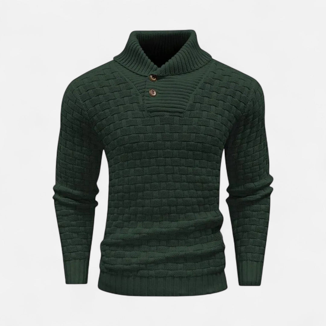 Pull col montant homme à boutons – chaleur d'hiver