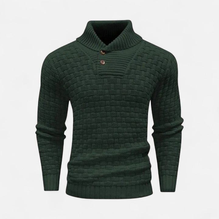 Pull col montant homme à boutons – chaleur d'hiver