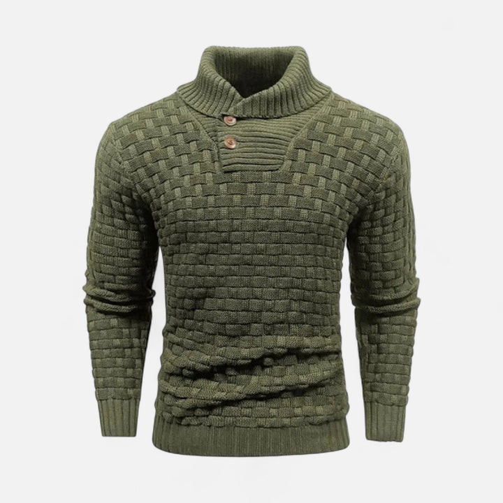 Pull col montant homme à boutons – chaleur d'hiver