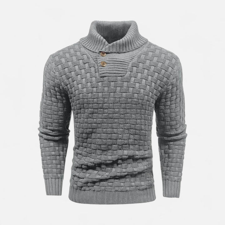 Pull col montant homme à boutons – chaleur d'hiver