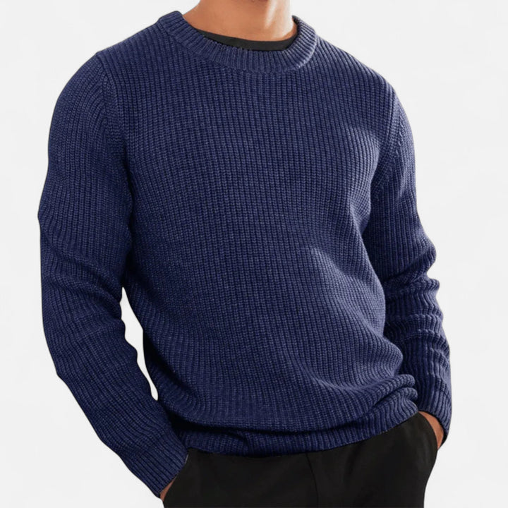 Pull col rond homme en maille – tricoté avec soin
