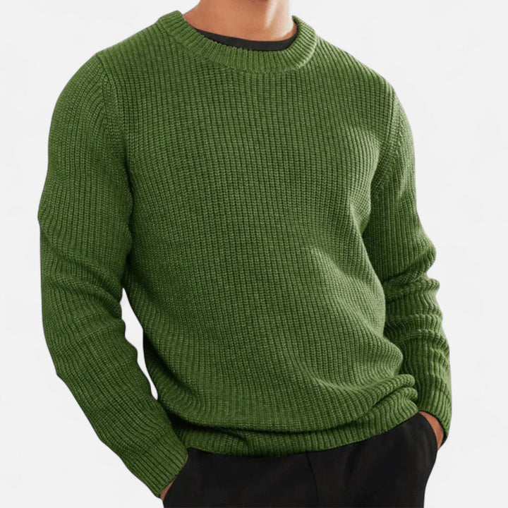 Pull col rond homme en maille – tricoté avec soin
