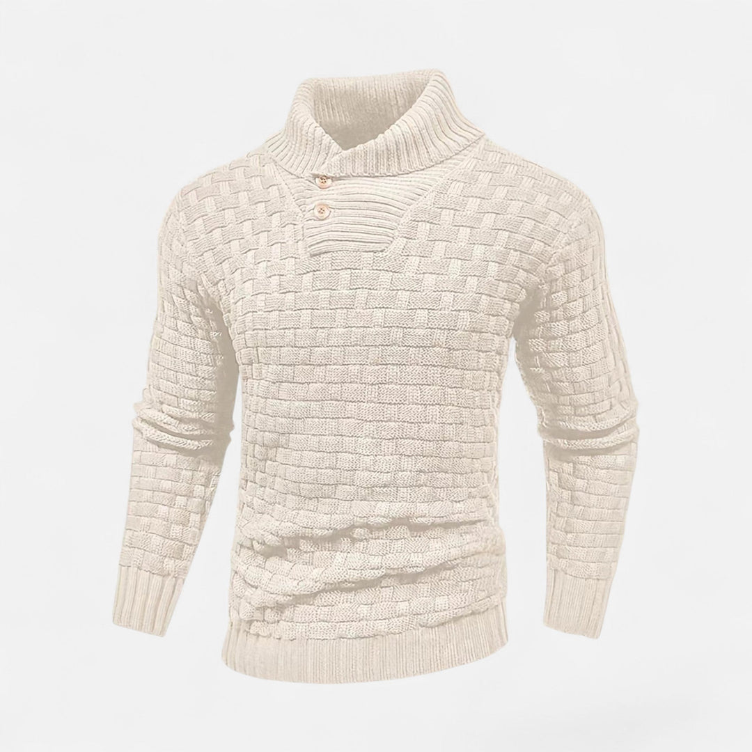 Pull col montant homme à boutons – chaleur d'hiver