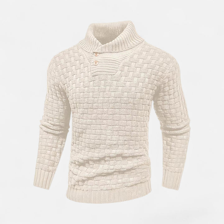 Pull col montant homme à boutons – chaleur d'hiver