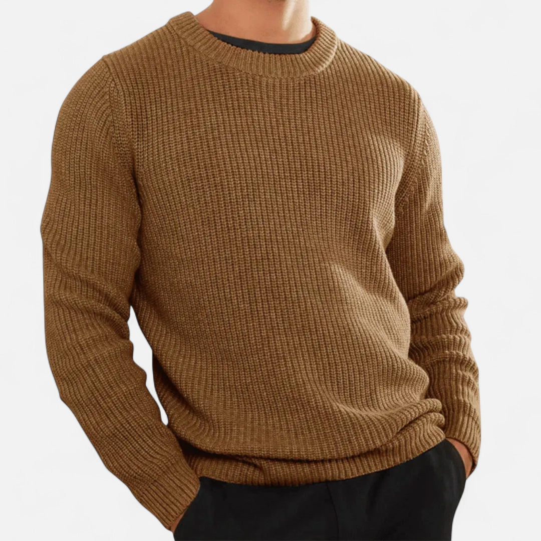 Pull col rond homme en maille – tricoté avec soin