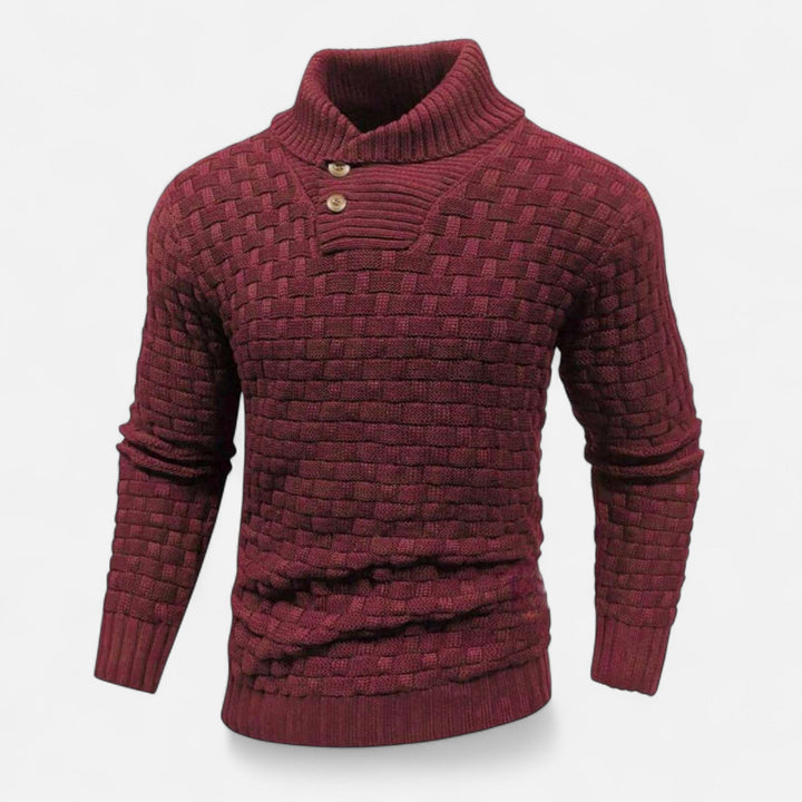 Pull col montant homme à boutons – chaleur d'hiver