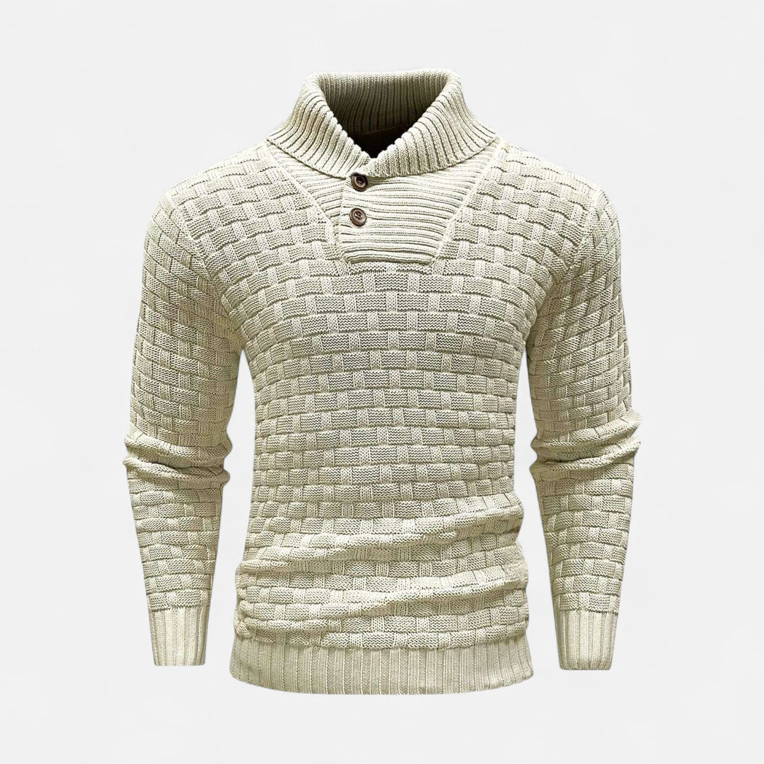Pull col montant homme à boutons – chaleur d'hiver