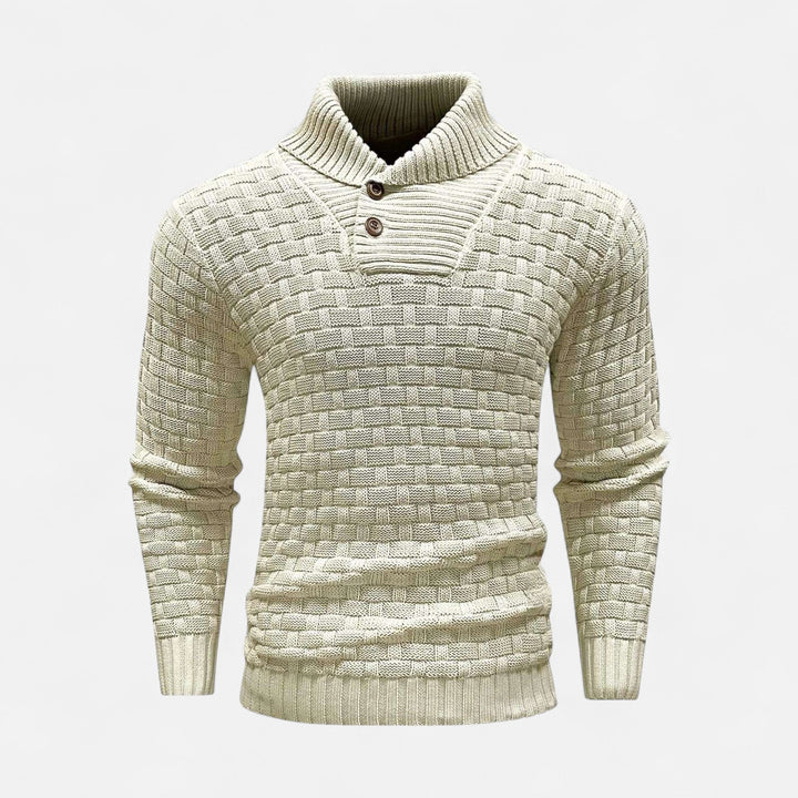 Pull col montant homme à boutons – chaleur d'hiver