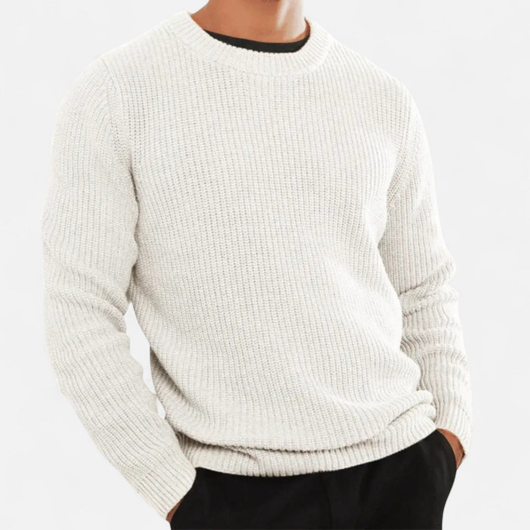 Pull col rond homme en maille – tricoté avec soin