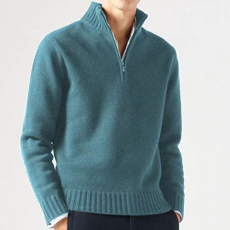 Pull Jasper homme en maille – zip et col épais