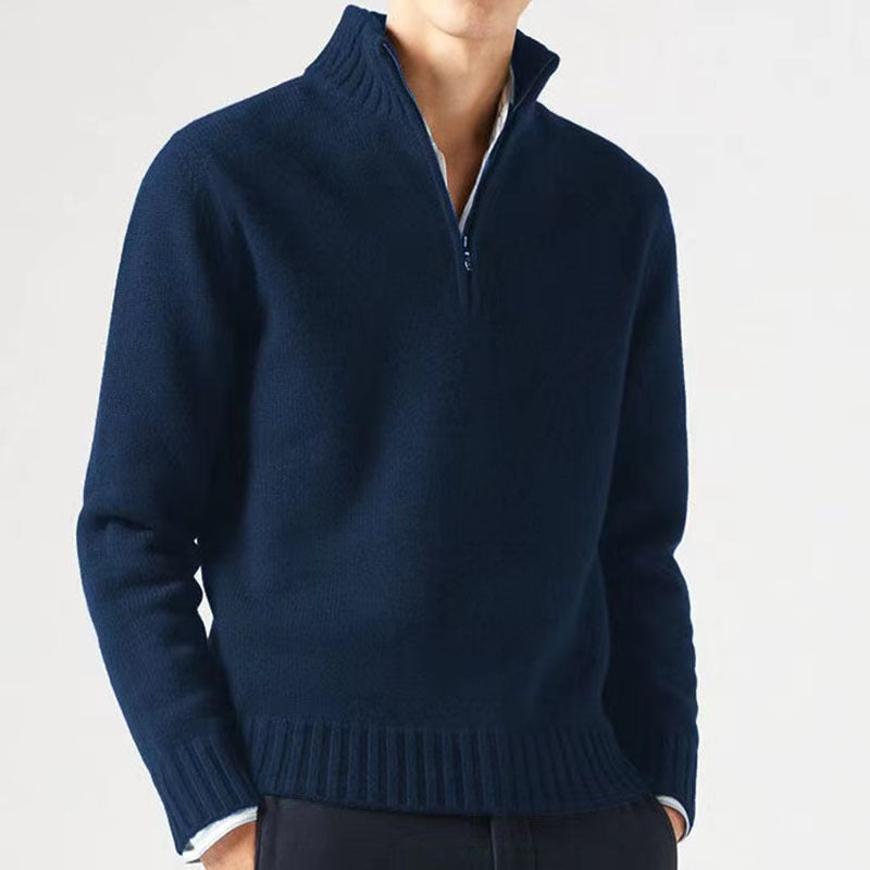 Pull Jasper homme en maille – zip et col épais