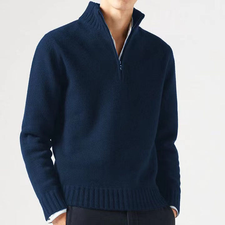 Pull Jasper homme en maille – zip et col épais