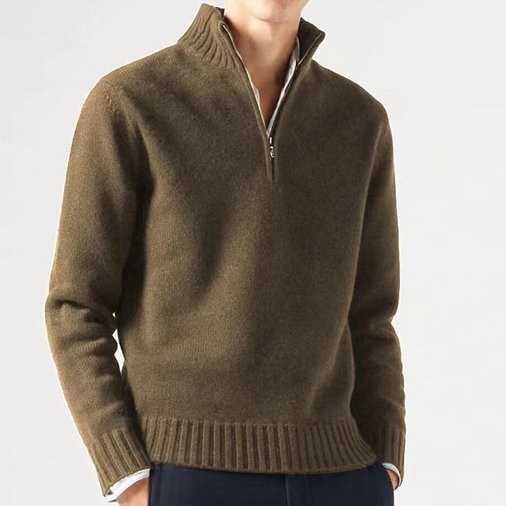 Pull Jasper homme en maille – zip et col épais