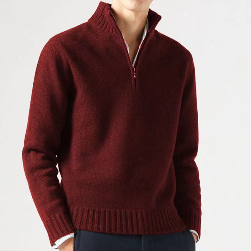 Pull Jasper homme en maille – zip et col épais