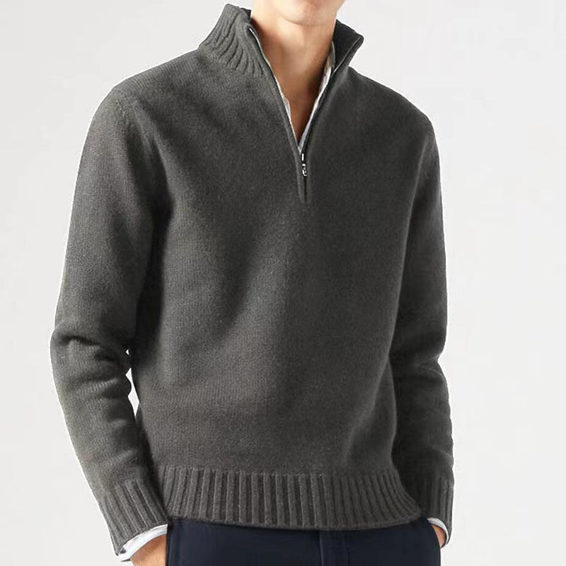 Pull Jasper homme en maille – zip et col épais