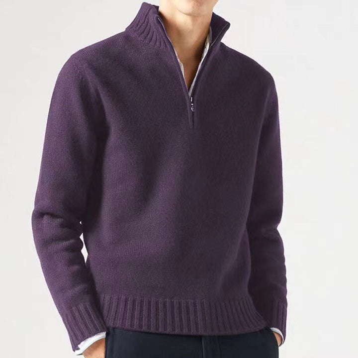 Pull Jasper homme en maille – zip et col épais