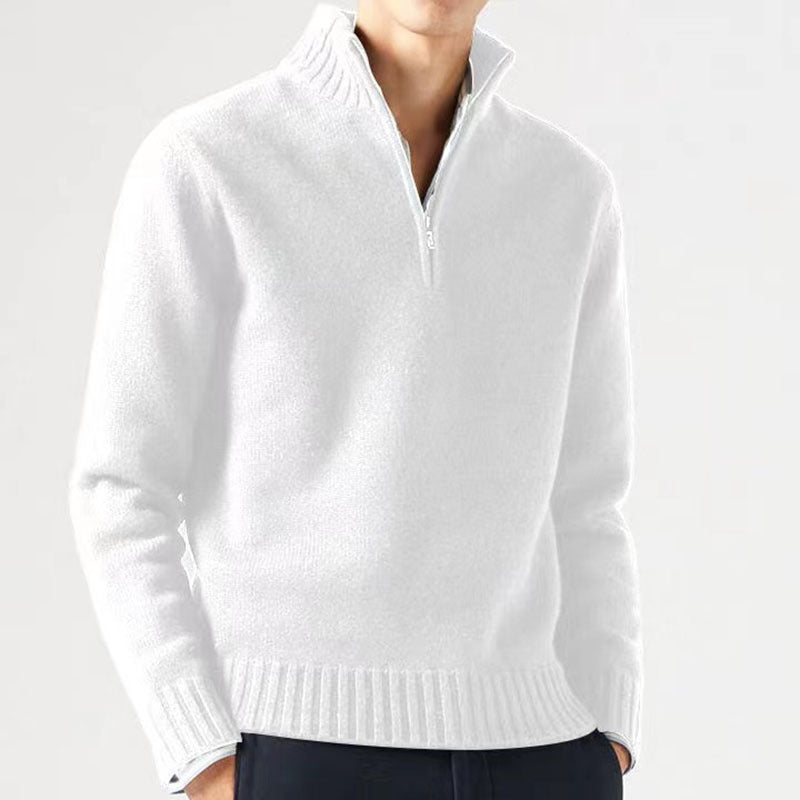 Pull Jasper homme en maille – zip et col épais
