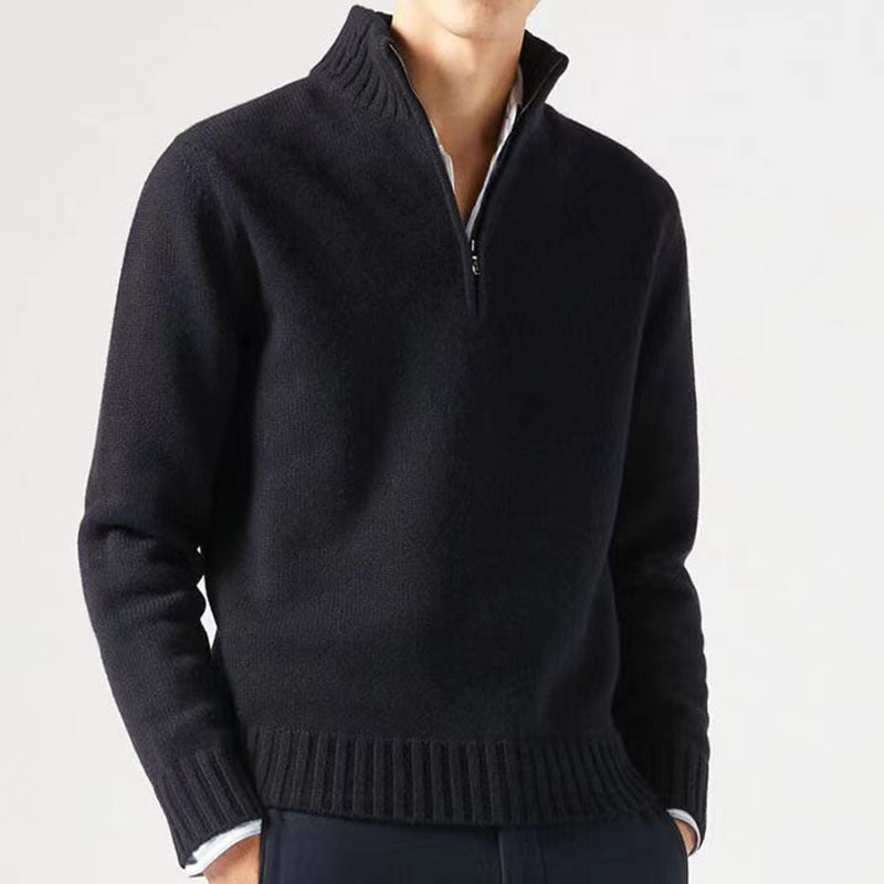 Pull Jasper homme en maille – zip et col épais