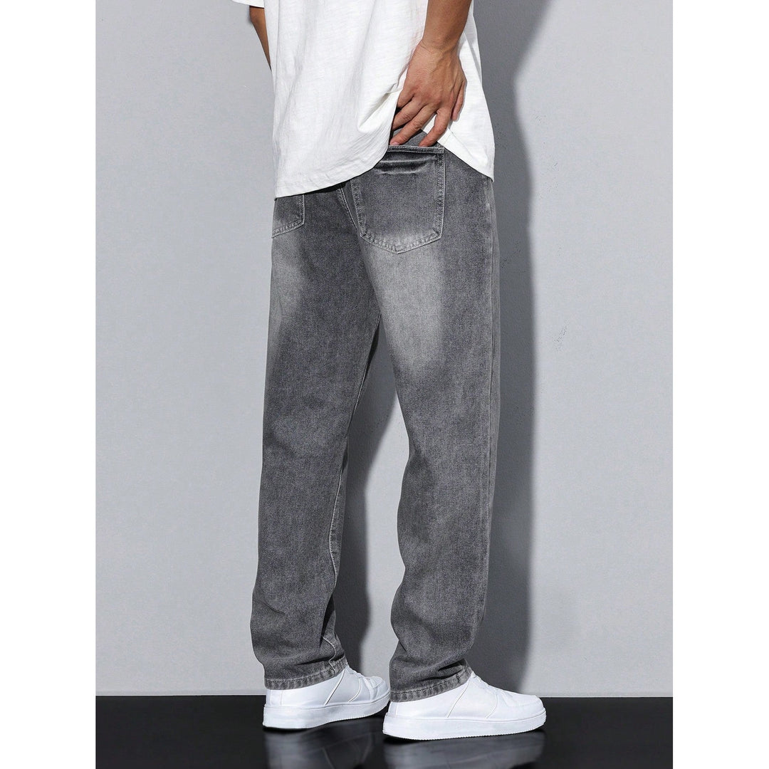 Jean homme coupe ample en coton mélangé – coloris unis