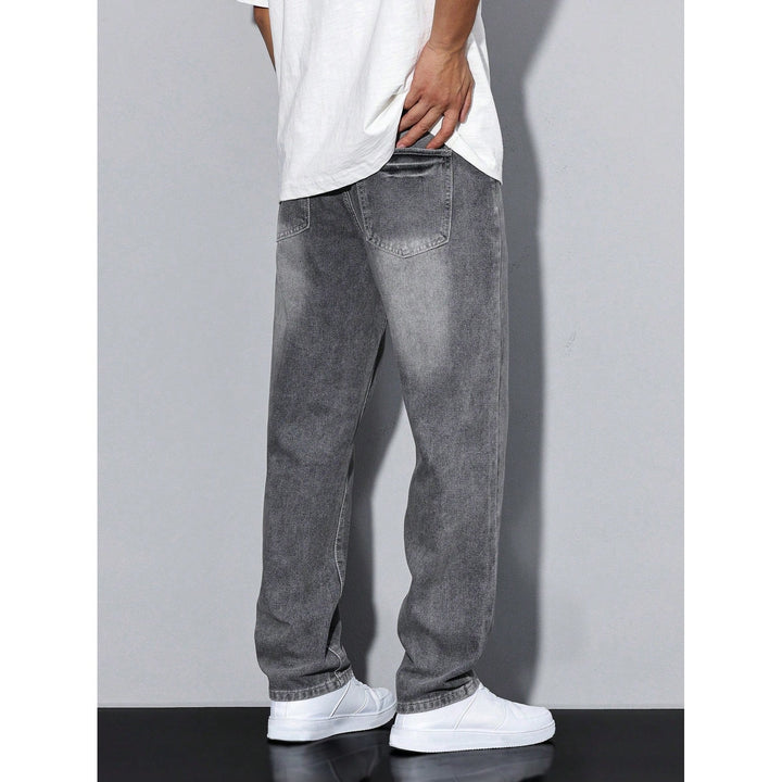 Jean homme coupe ample en coton mélangé – coloris unis