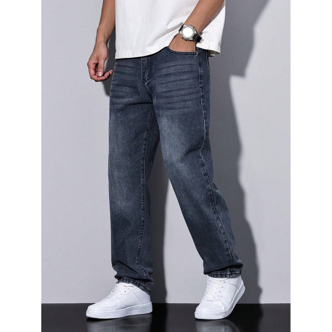 Jean homme délavé à jambes droites – coupe classique