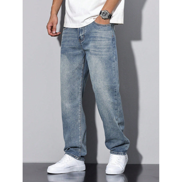 Jean homme délavé à jambes droites – coupe classique